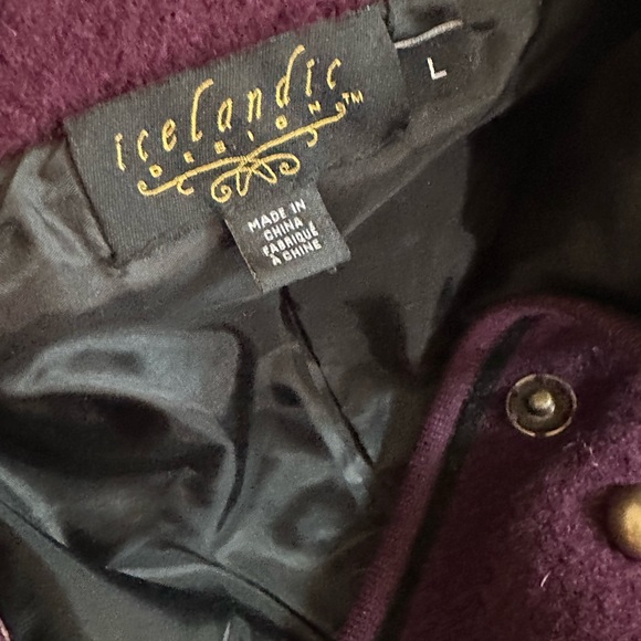 ICELANDIC DESIGN Embroidered Wool Jacket – Burgundy – Women’s L - Picture 4 of 7